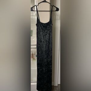 Black Velvet Maxi Slip Dress